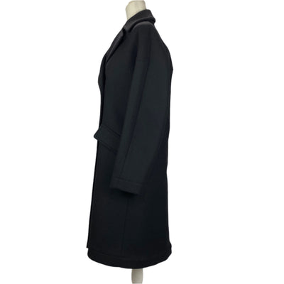 Alaia £3600 Black Thick Wool Sculpted DB Coat XS