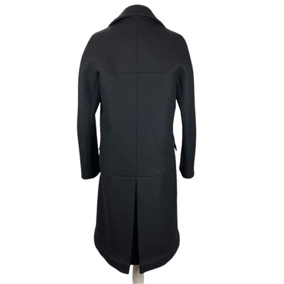 Alaia £3600 Black Thick Wool Sculpted DB Coat XS