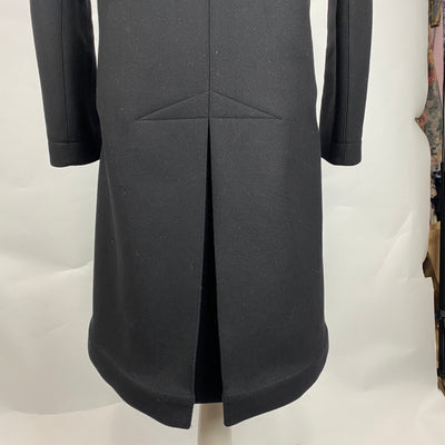 Alaia £3600 Black Thick Wool Sculpted DB Coat XS