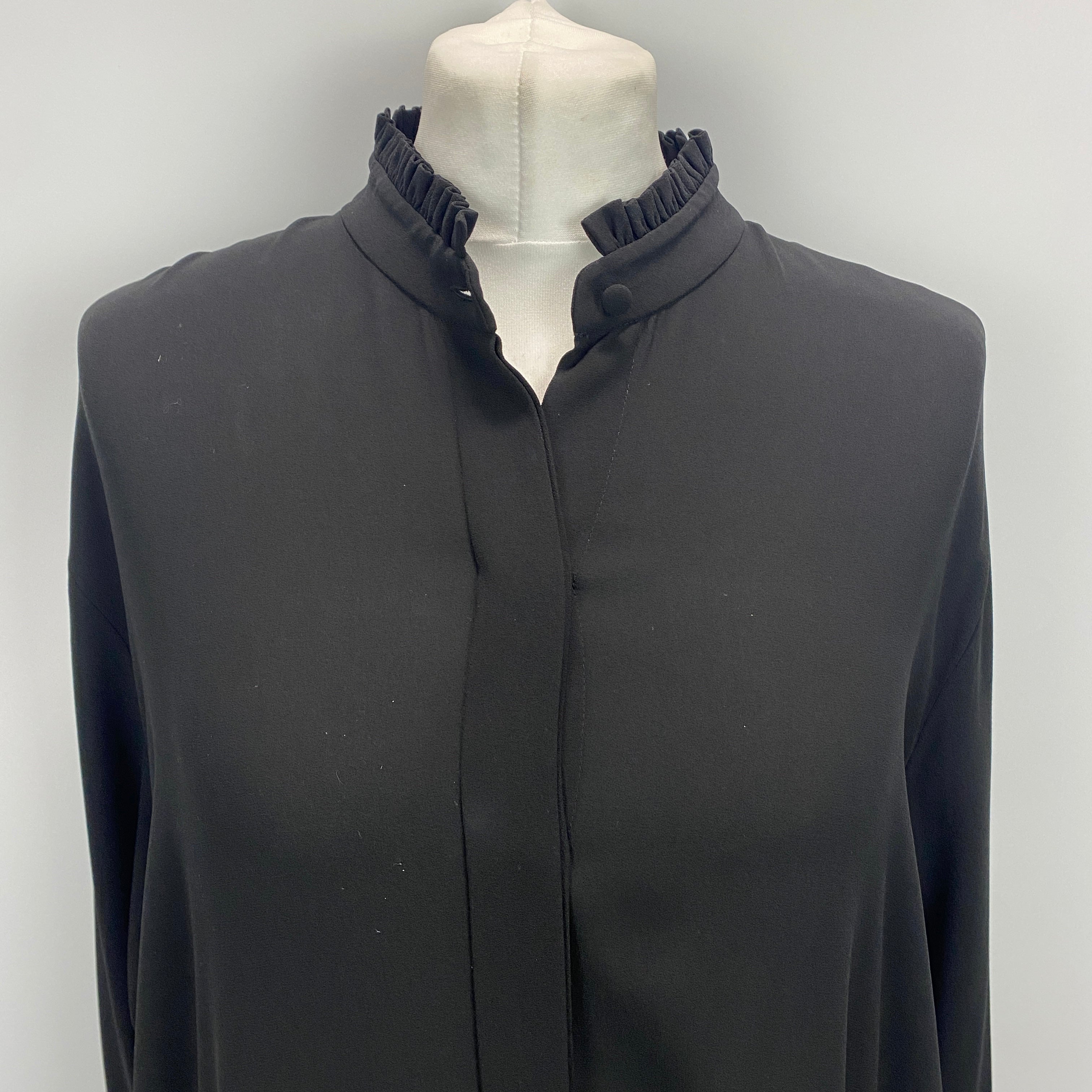 Alexander McQueen Black Silk Chiffon Asymmetric Dress M