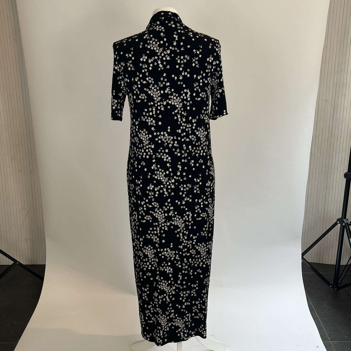 See by Chloe Black Floral Button Down Maxi Dress XL