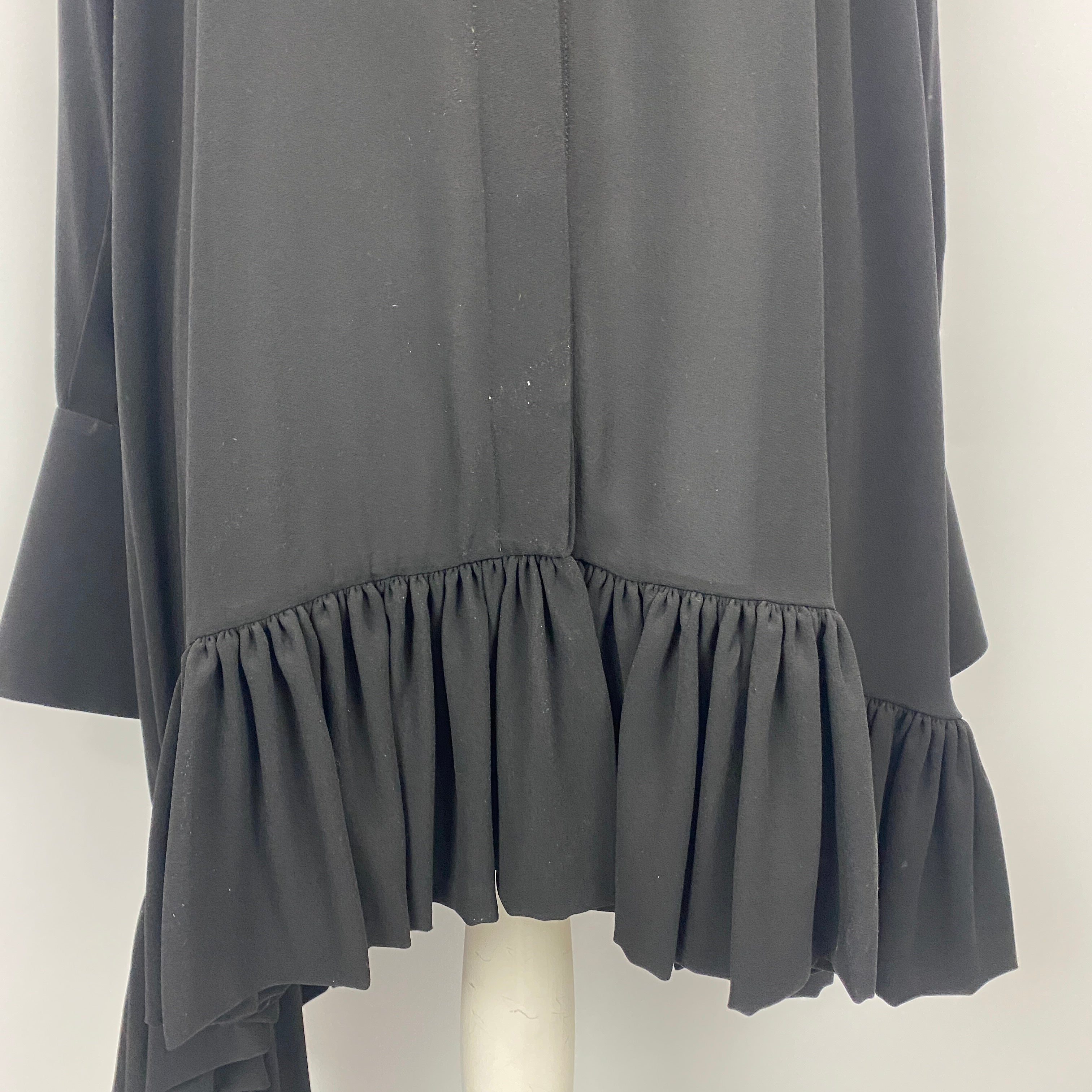 Alexander McQueen Black Silk Chiffon Asymmetric Dress M