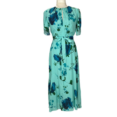 Erdem Brand New £2395 Blue Floral Maxi Dress XXS