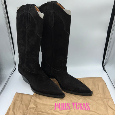 Paris Texas Brand New £610 Black Suede Sedona Cowboy Boots 40