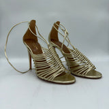 Aquazurra Gold Leather Strappy Heels 37.5