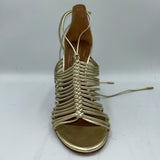 Aquazurra Gold Leather Strappy Heels 37.5