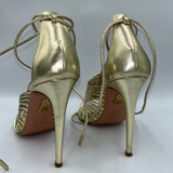 Aquazurra Gold Leather Strappy Heels 37.5