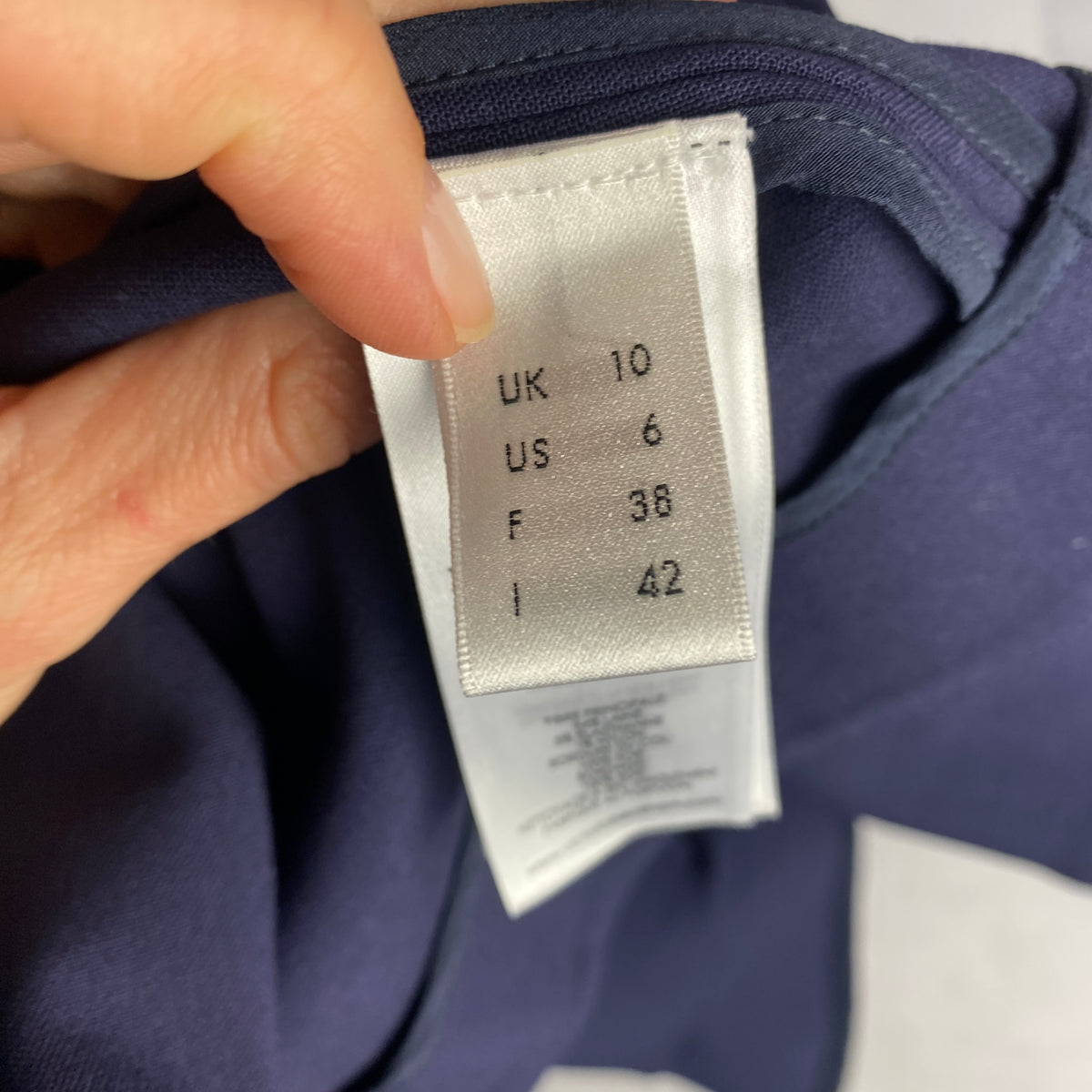 Victoria Beckham Navy Stretch Wool Fluted Sleeve Swing Top S