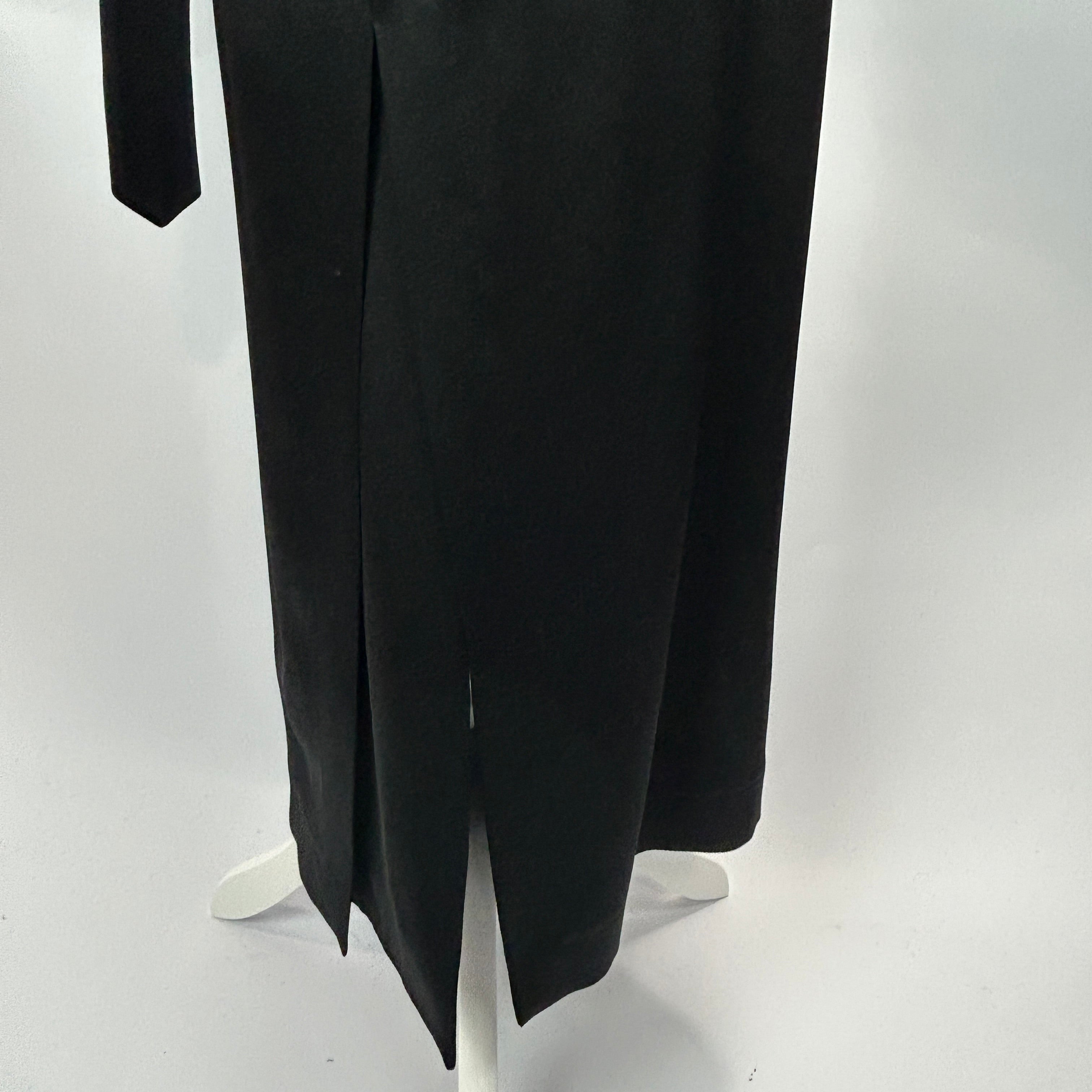 Phoebe Philo £1785 Black Crepe Satin Wrap Dress S
