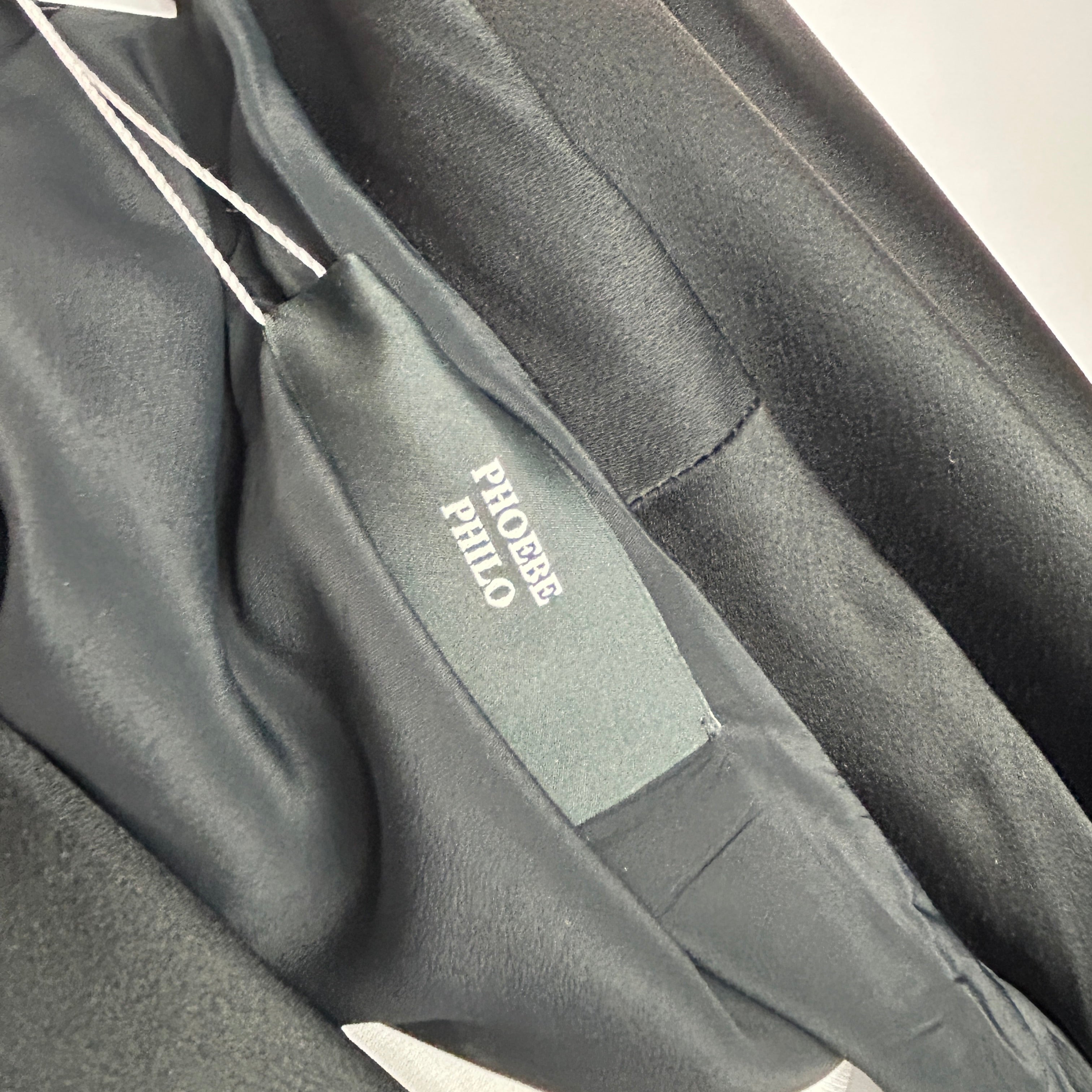 Phoebe Philo £1785 Black Crepe Satin Wrap Dress S