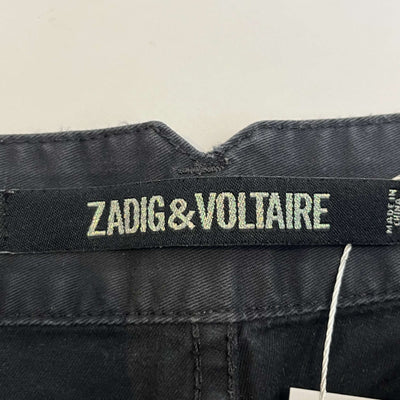 Zadig & Voltaire Washed Black Studded Crop Jeans S
