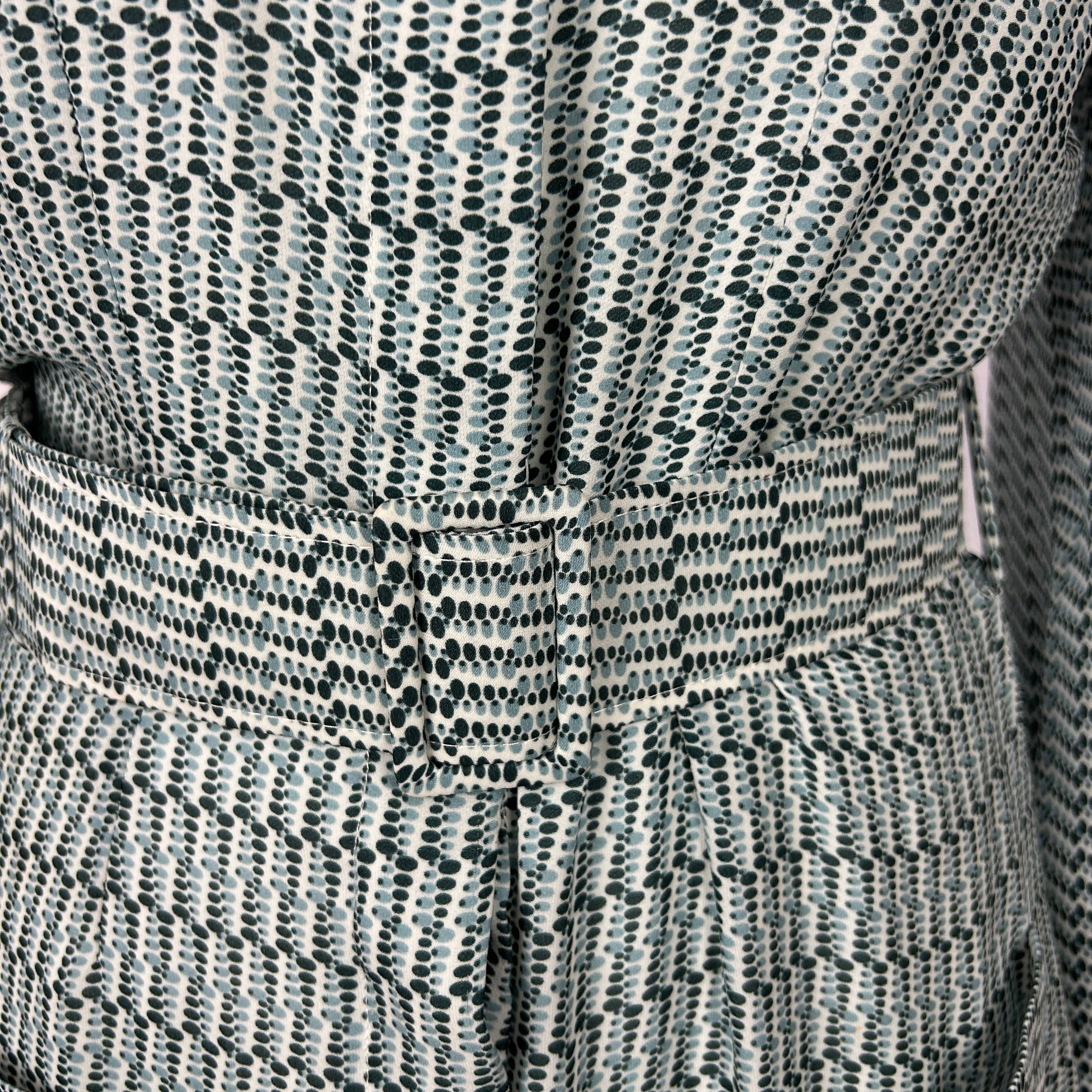 Jane Atelier New £790 Nerissa Microdot Print Silk Midi Dress M