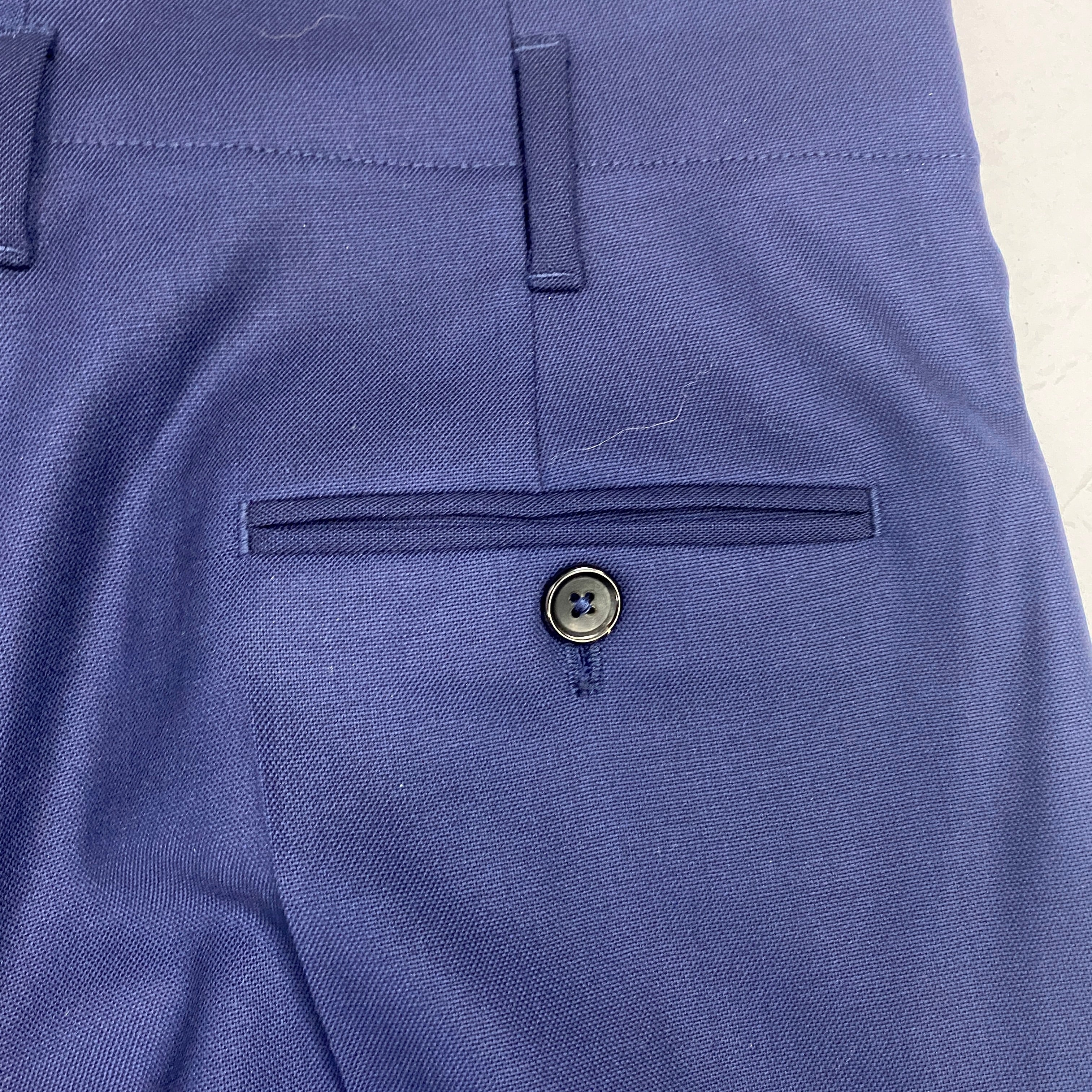 Paul Smith Navy Wool Straight Leg Trousers S