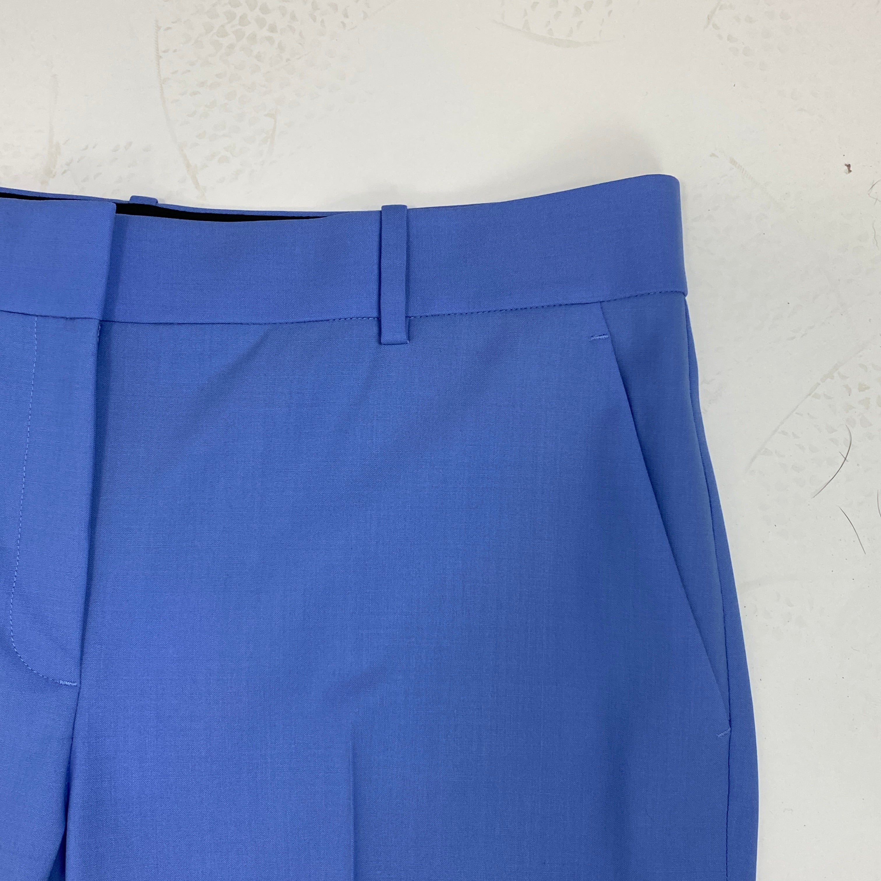 Theory New £225 Periwinkle Wool Treeca Trousers M