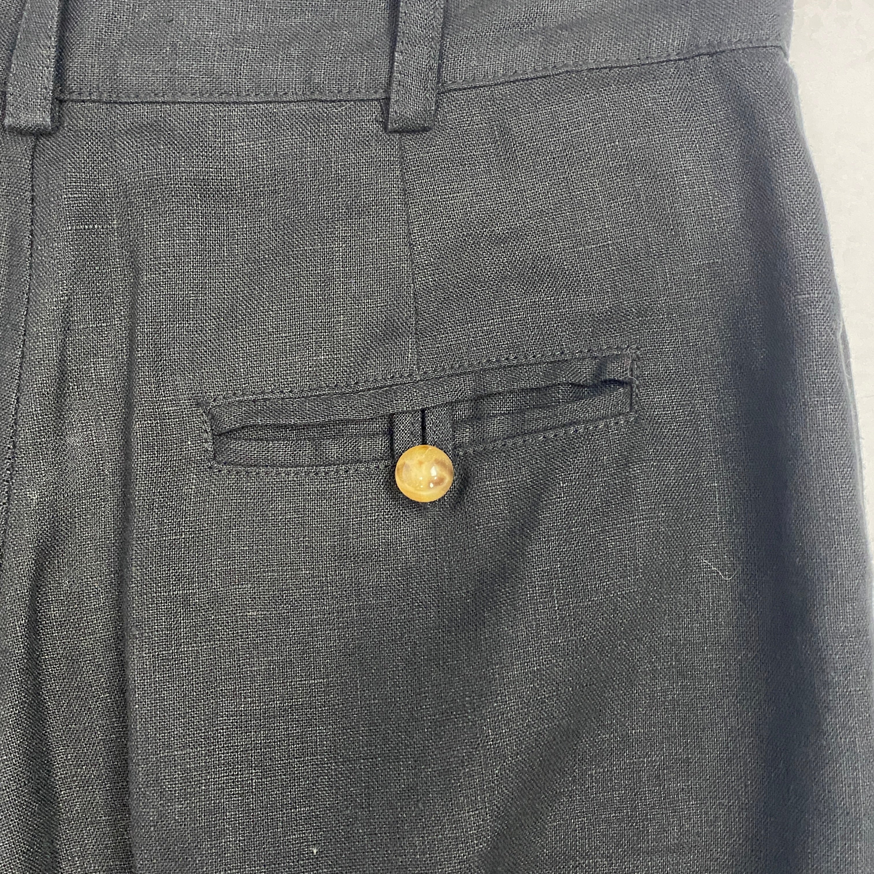 Lisa Marie Fernandez Black Linen Crop Trousers S