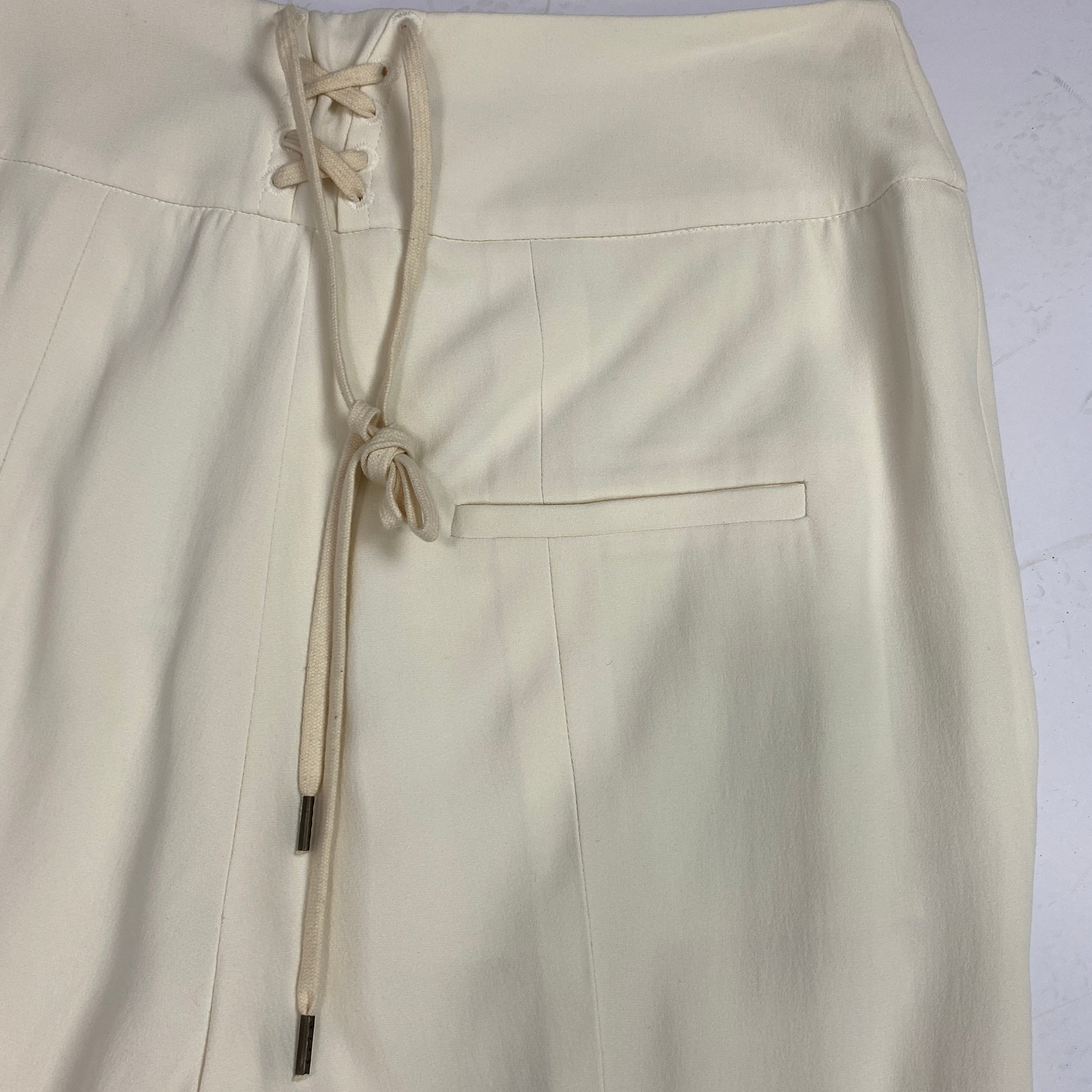 Alexander McQueen Cream Crepe Sailor Trousers M