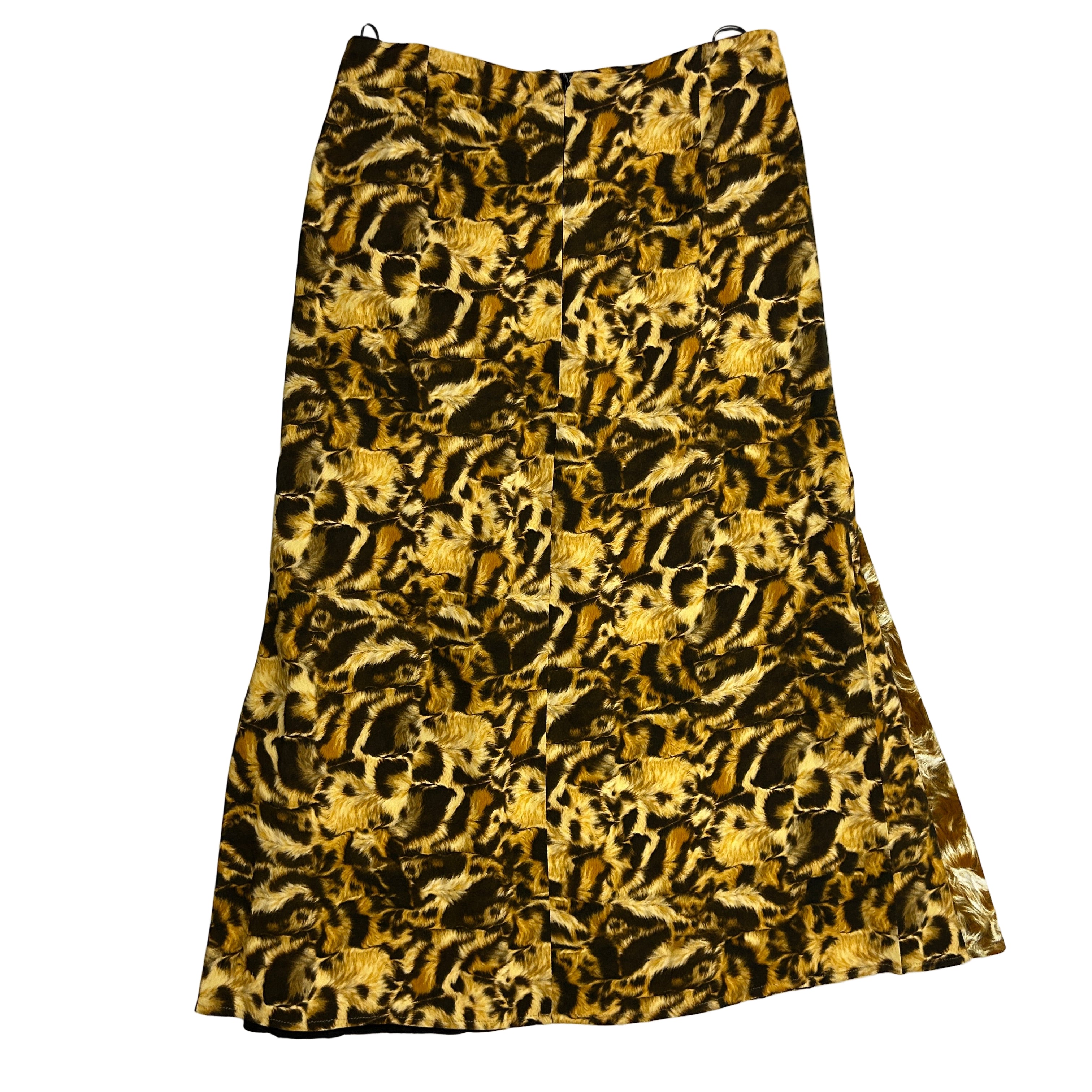 Victoria Beckham New £2235 Leopardprint Pleat Crepe Skirt M