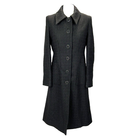 Jane Atelier New £890 Black Verona Tweed Coat M