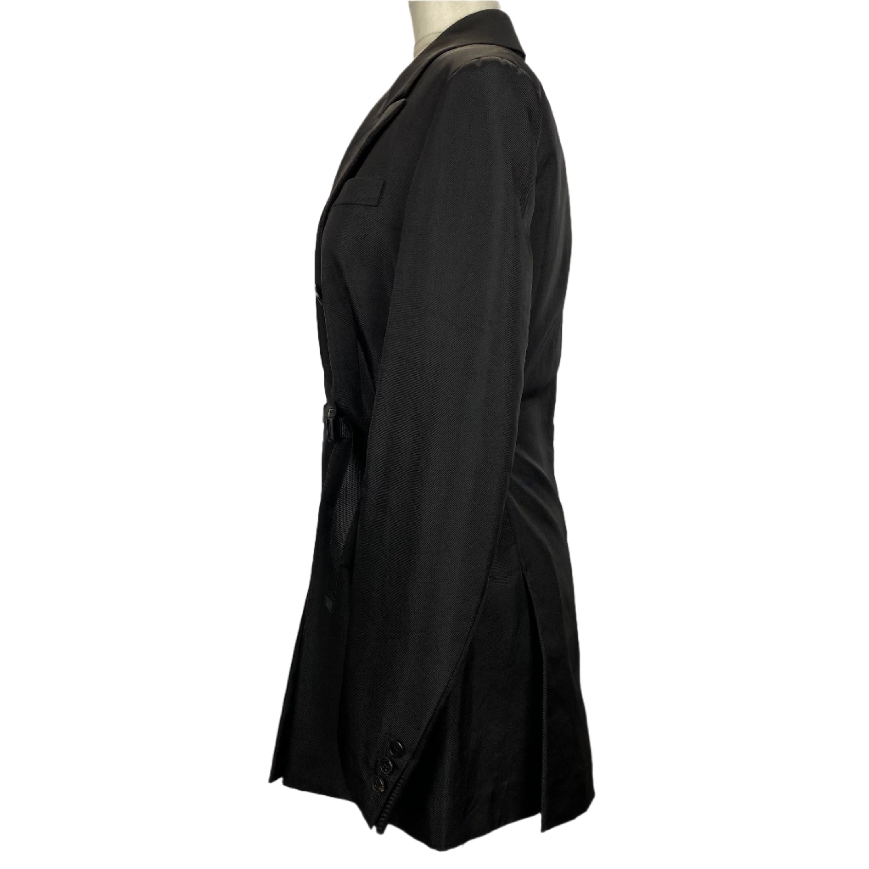 Prada Black Sporty Nylon Jacket with Clip Belt XS