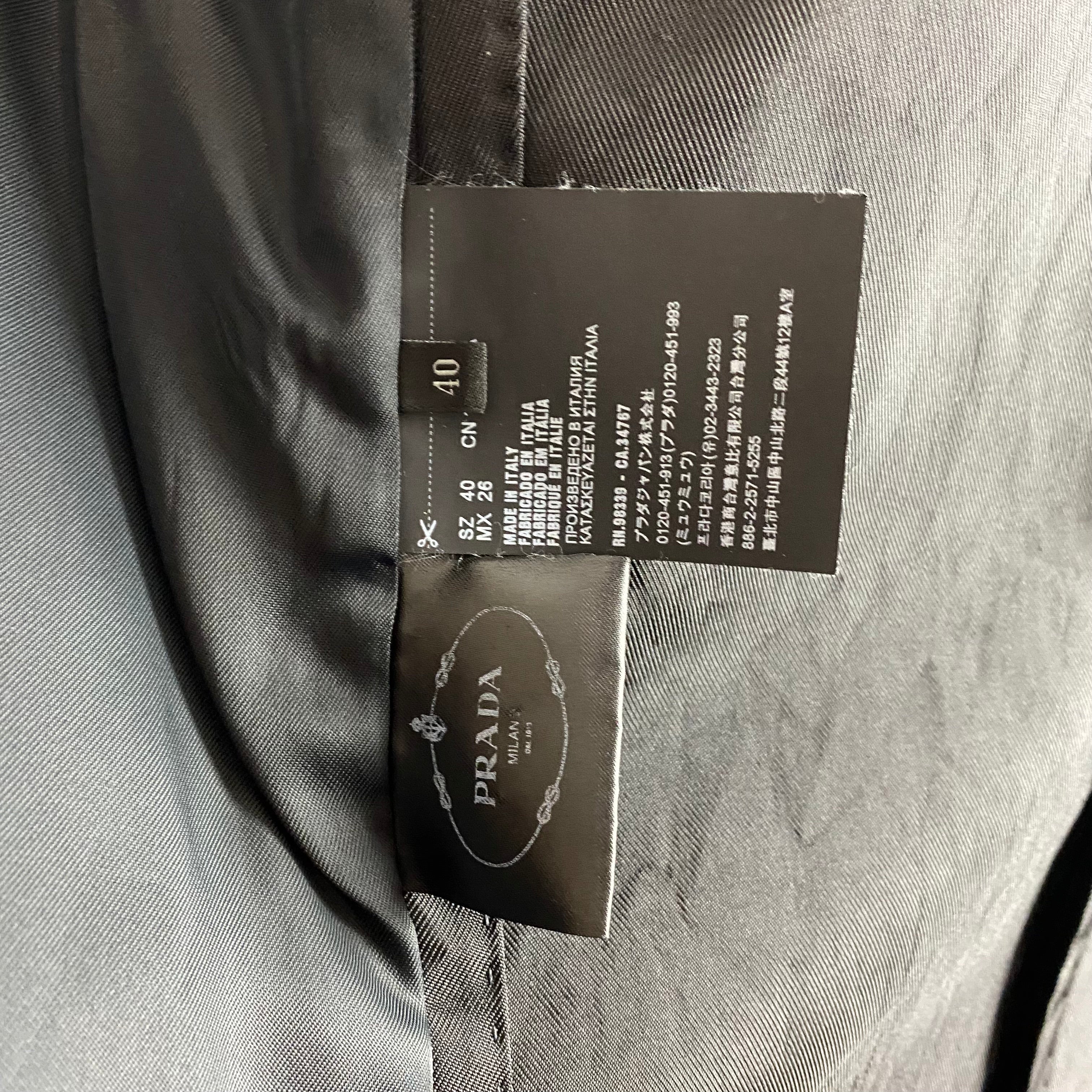 Prada Black Sporty Nylon Jacket with Clip Belt XS