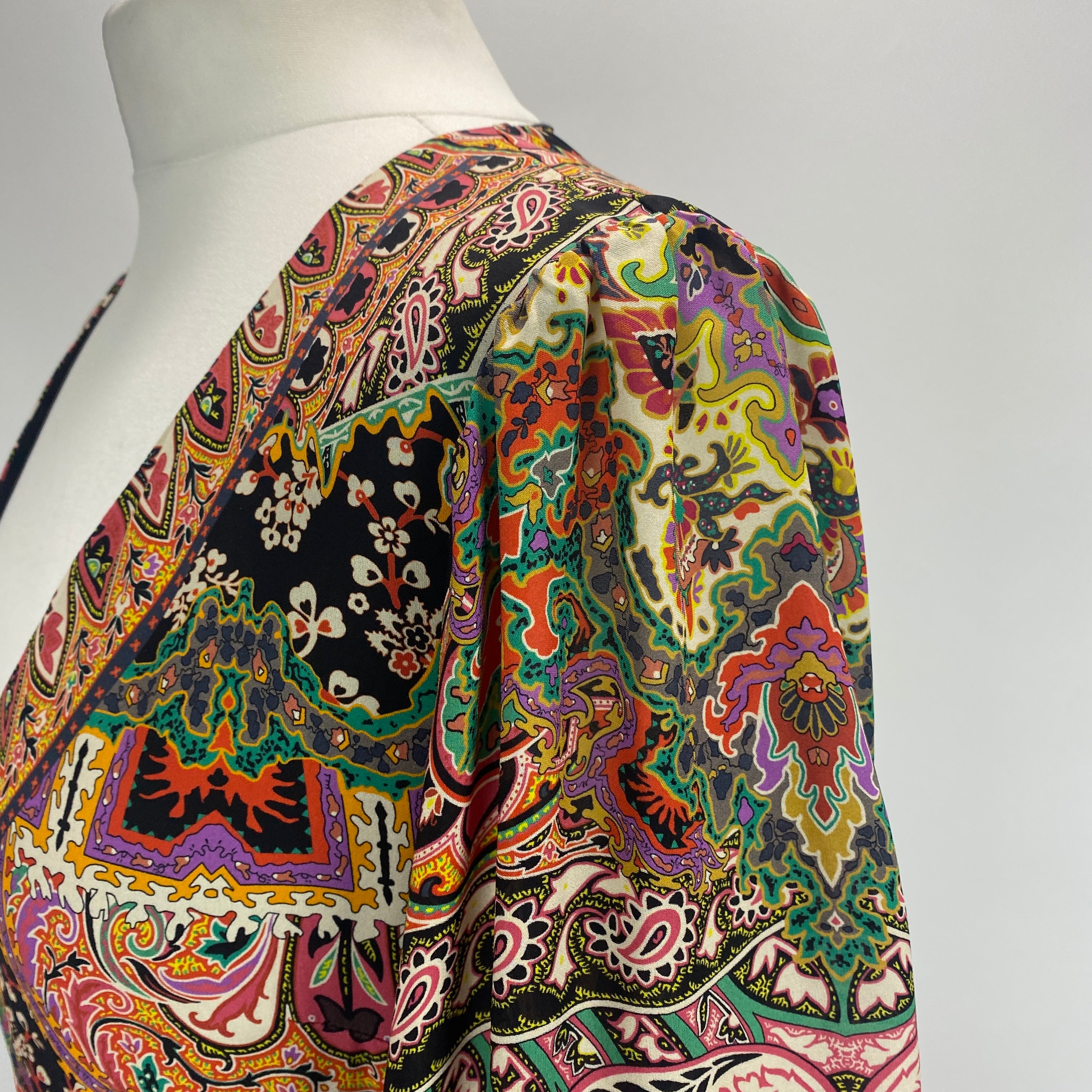 Etro New £2880 Multi Paisley Print Silk Maxi Dress L