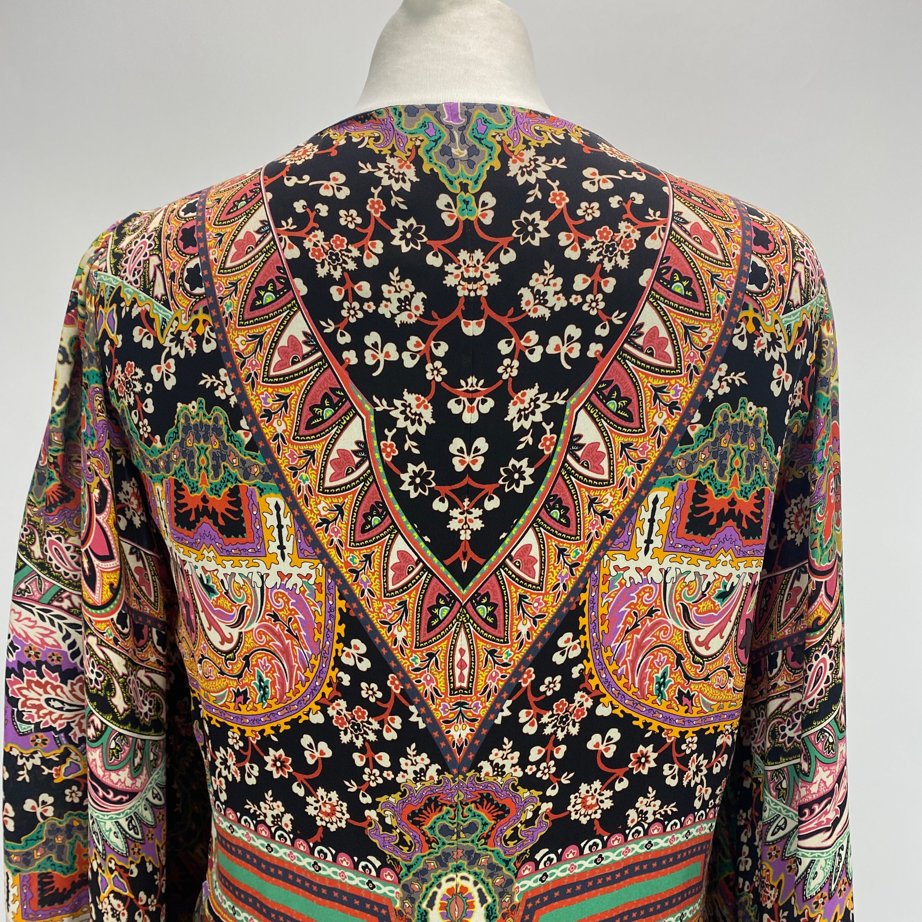 Etro New £2880 Multi Paisley Print Silk Maxi Dress L