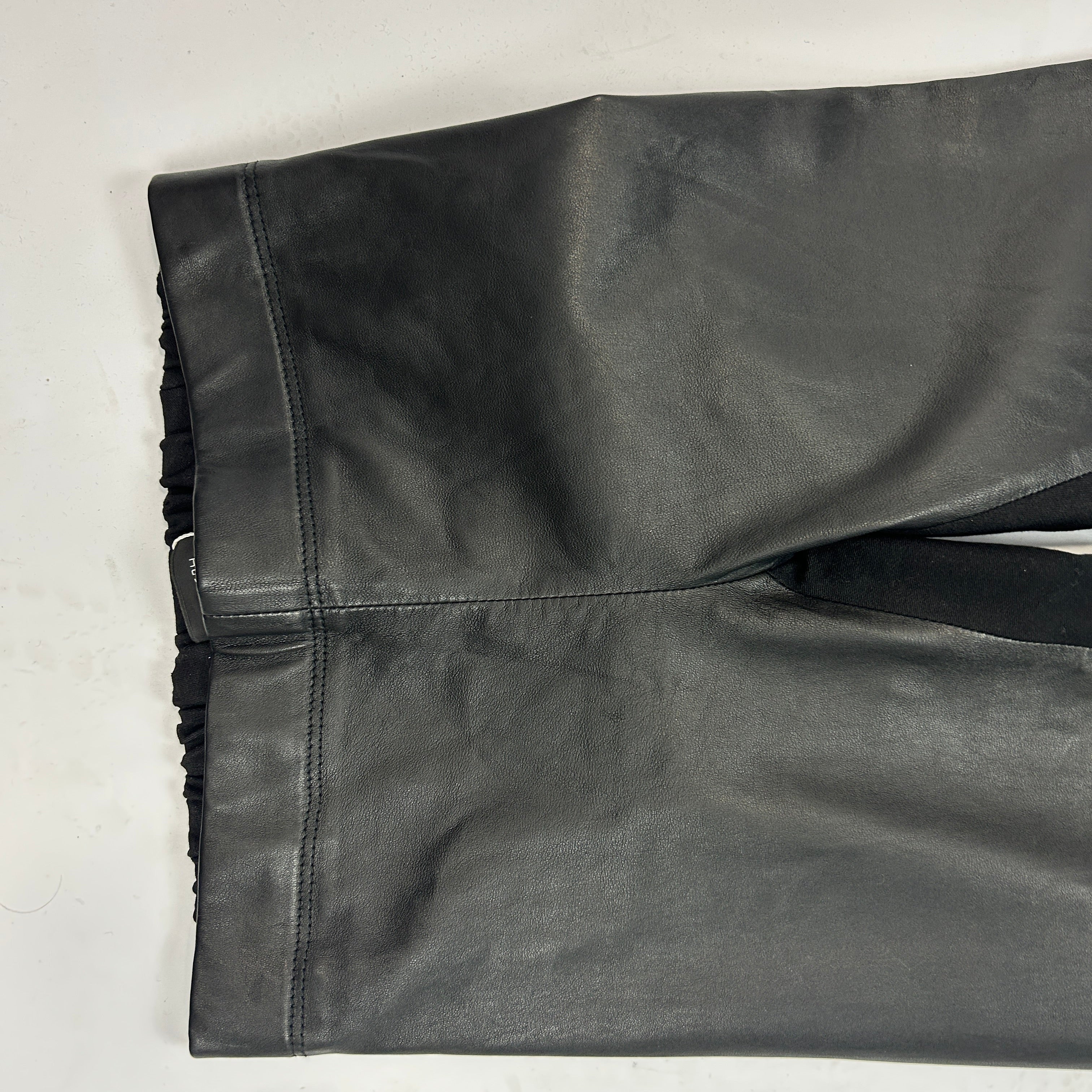 Joseph Black Stretch-Leather & Cotton Leggings L