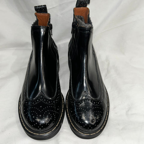 Joseph Brand New Black Leather Brogue Ankle Boots 37.5