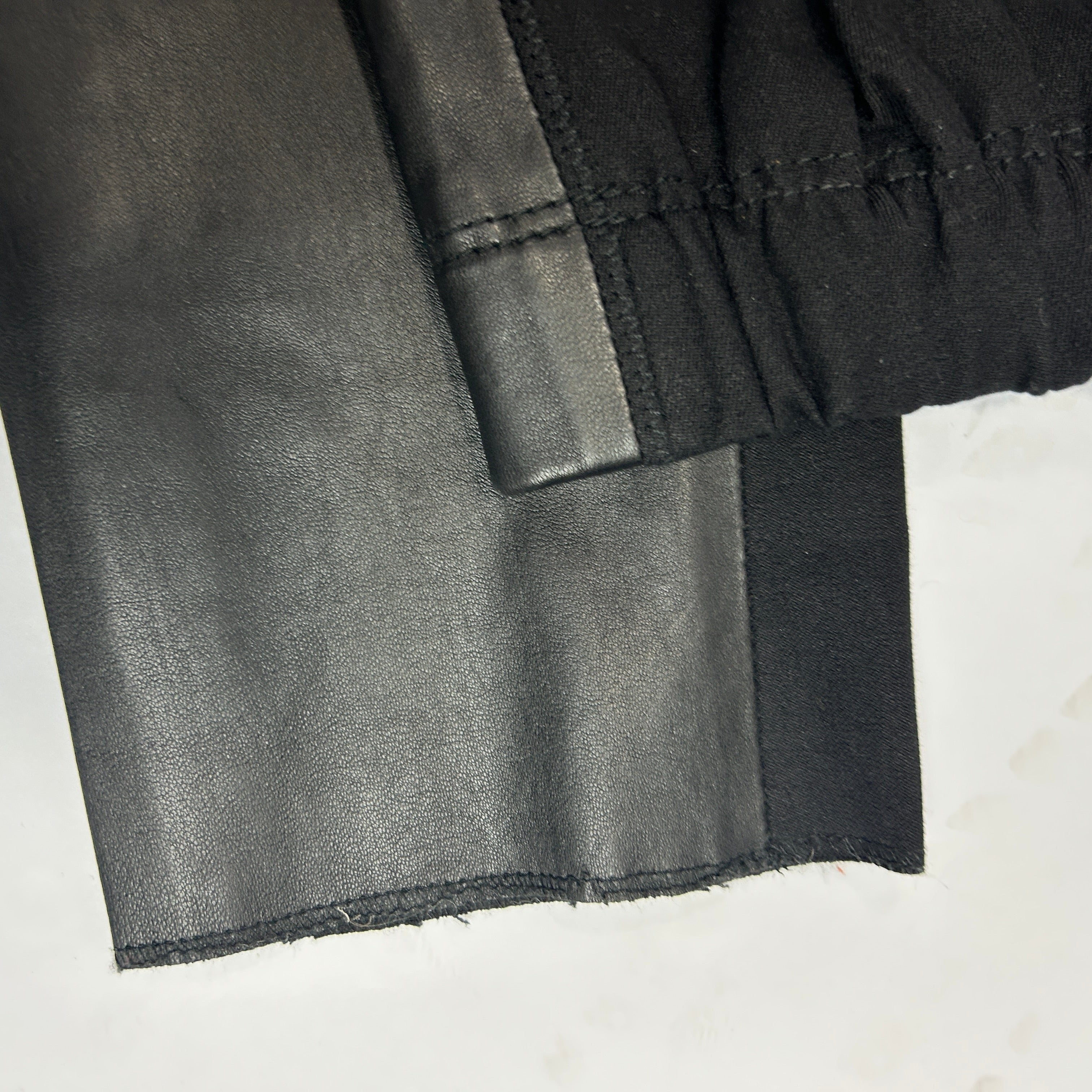 Joseph Black Stretch-Leather & Cotton Leggings L