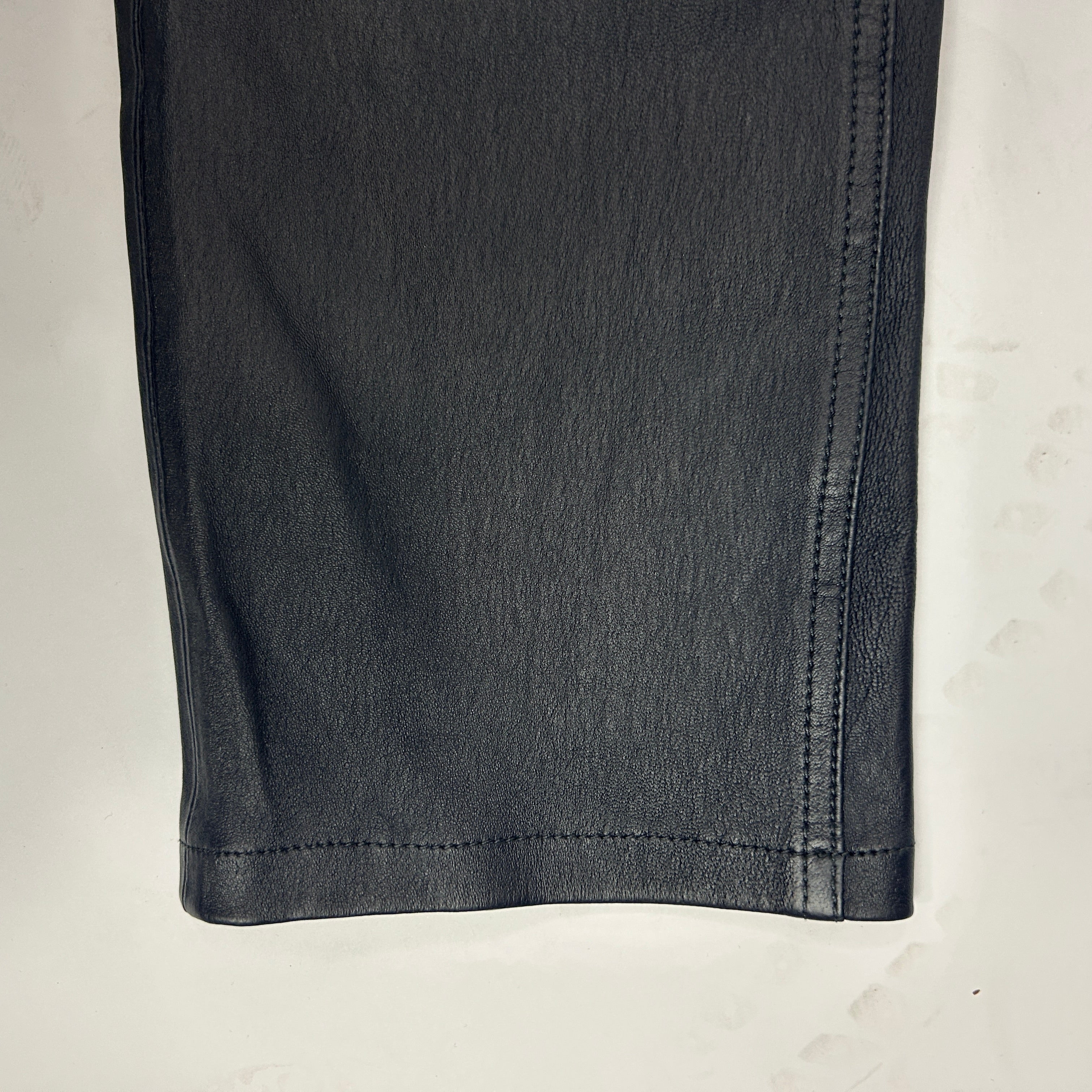 Joseph £1025 Navy Stretch-Leather Teddy Trousers L