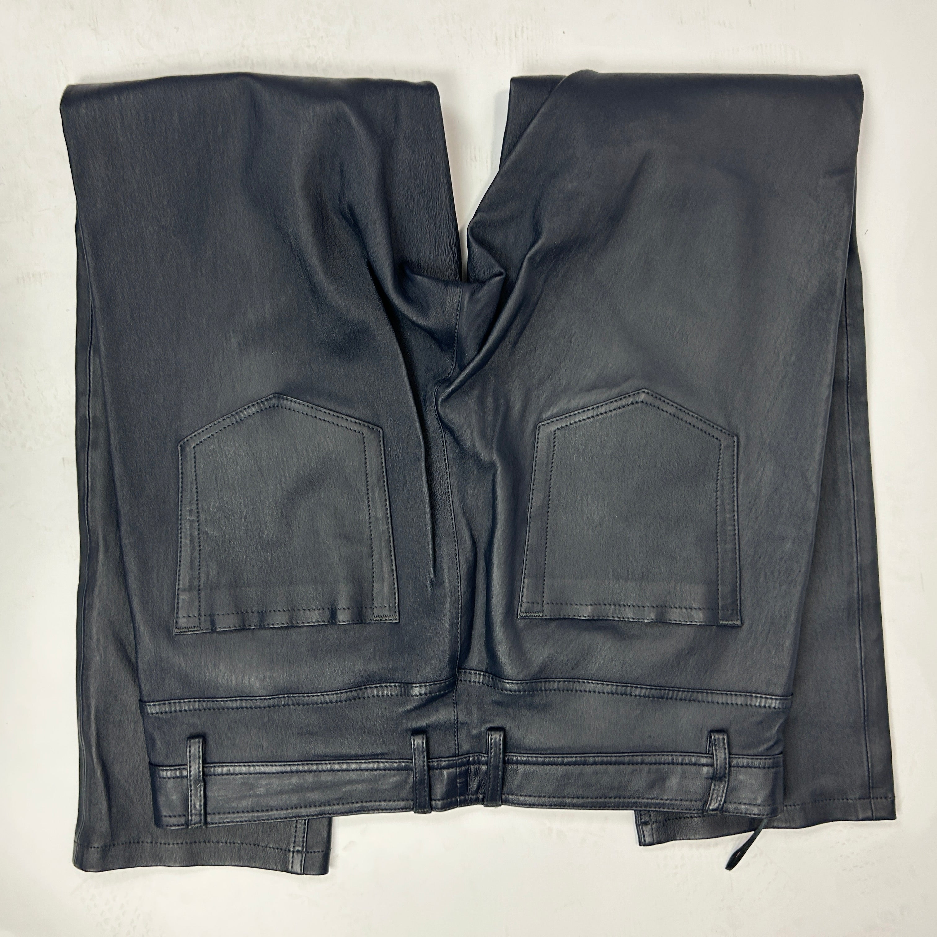 Joseph £1025 Navy Stretch-Leather Teddy Trousers L