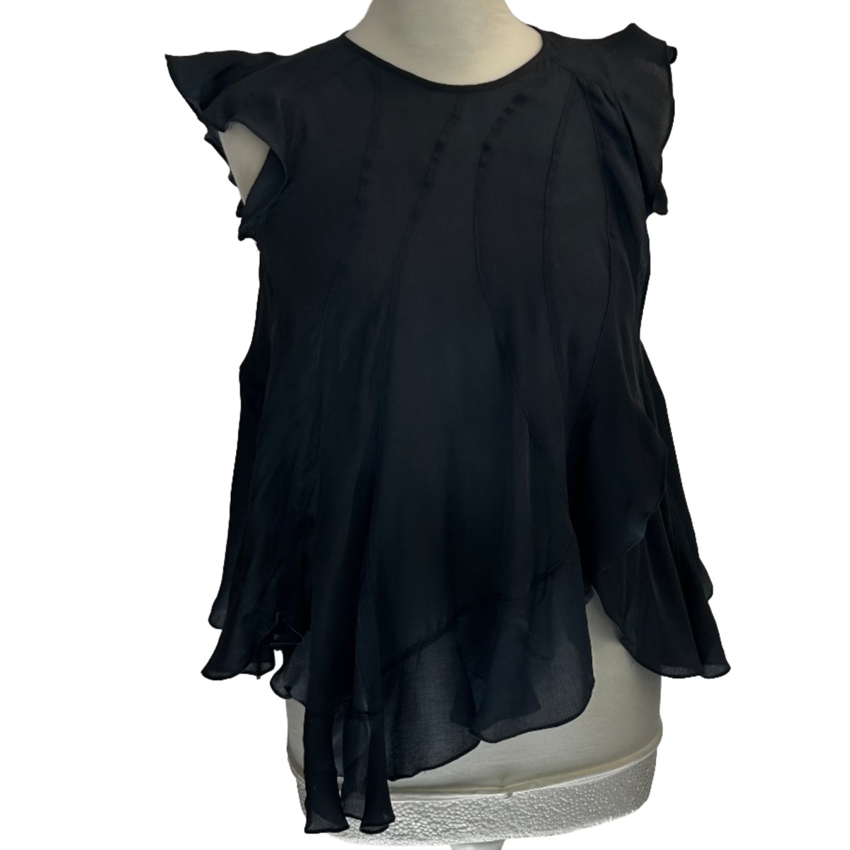 Isabel Marant Smokey Petrol Silk Sleeveless Top XXS