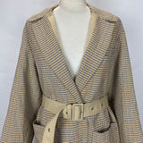 Vanessa Bruno Cream Mustard & Black Check Cotton Coat S