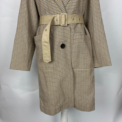 Vanessa Bruno Cream Mustard & Black Check Cotton Coat S