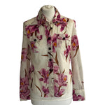 Zimmermann Ecru & Pink Iris Print Cotton Gauze Shirt XS