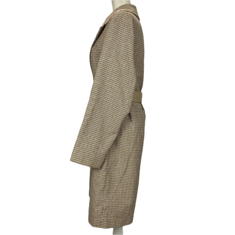 Vanessa Bruno Cream Mustard & Black Check Cotton Coat S