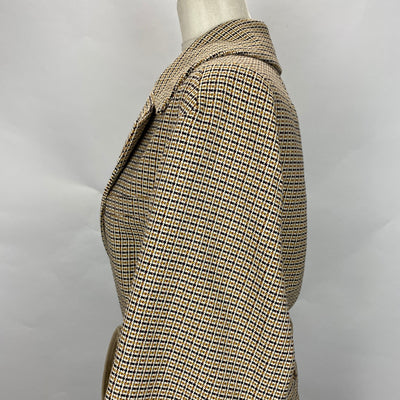 Vanessa Bruno Cream Mustard & Black Check Cotton Coat S