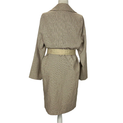 Vanessa Bruno Cream Mustard & Black Check Cotton Coat S