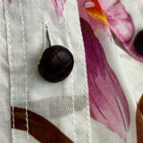 Zimmermann Ecru & Pink Iris Print Cotton Gauze Shirt XS