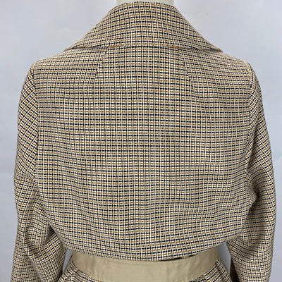 Vanessa Bruno Cream Mustard & Black Check Cotton Coat S