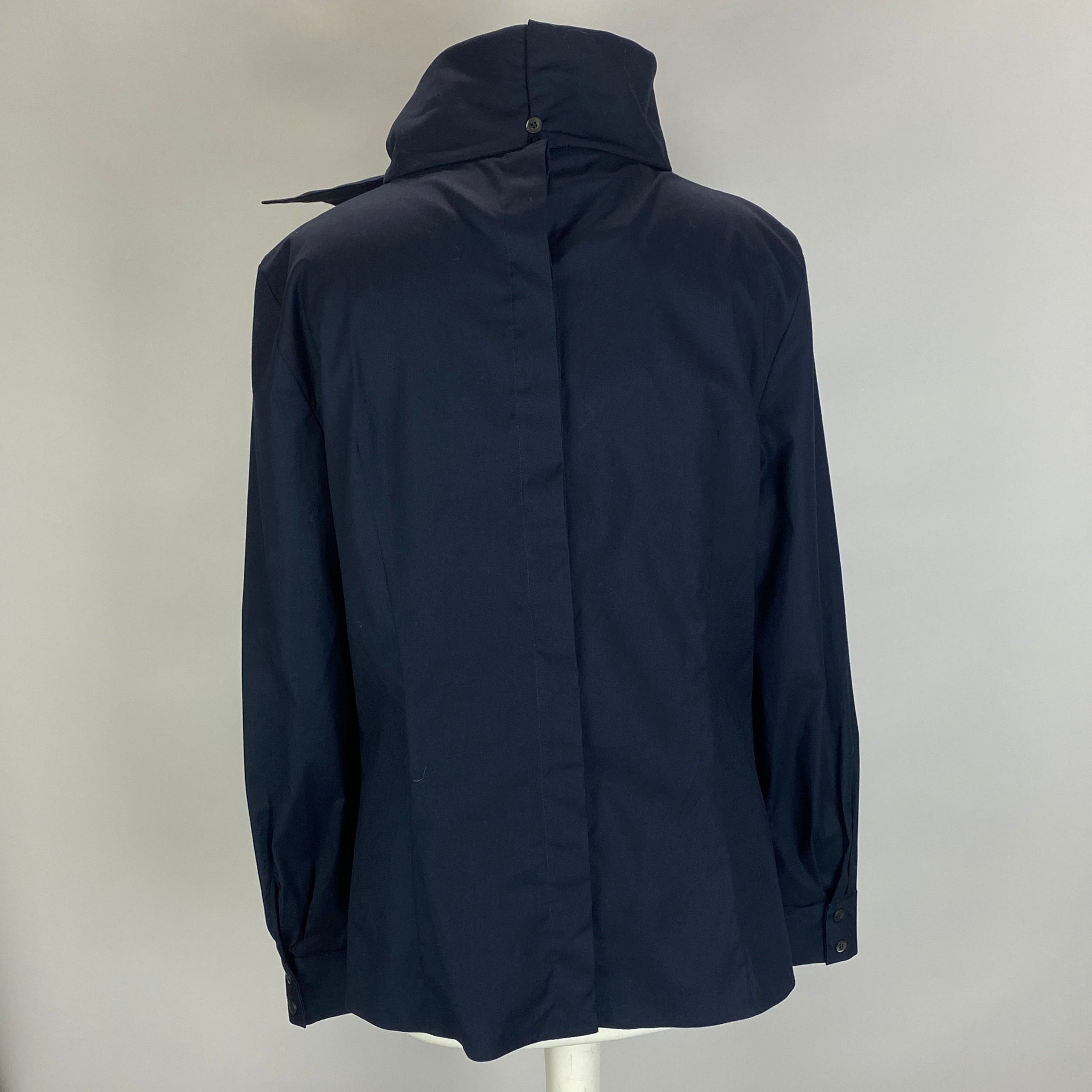 Prada New Navy Cotton Poplin Turtleneck Smock XL