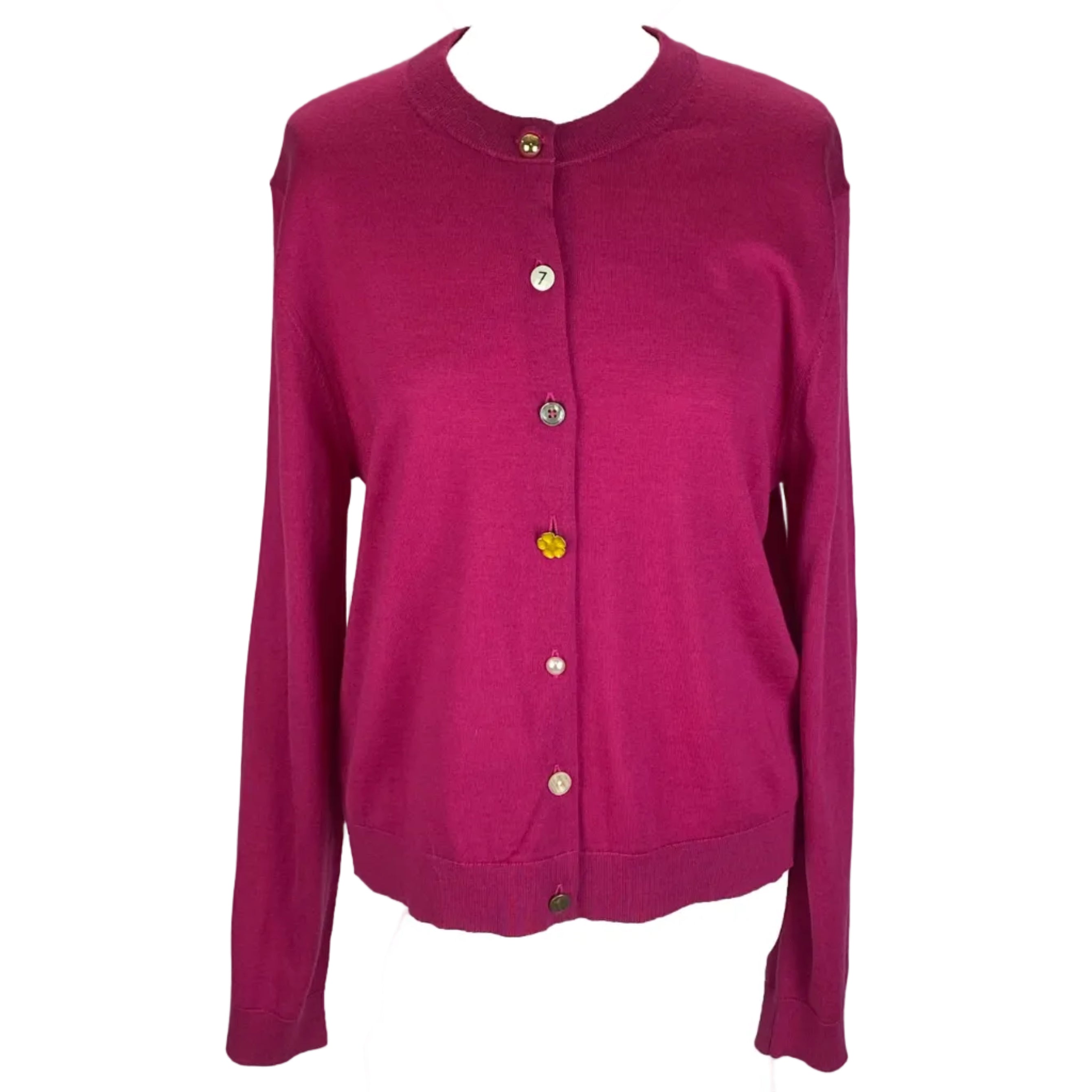 Paul Smith Fucshia Wool Feature Button Cardigan L
