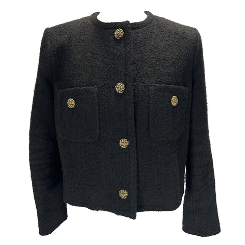 Ba&Sh Black Boucle Crop Jacket S