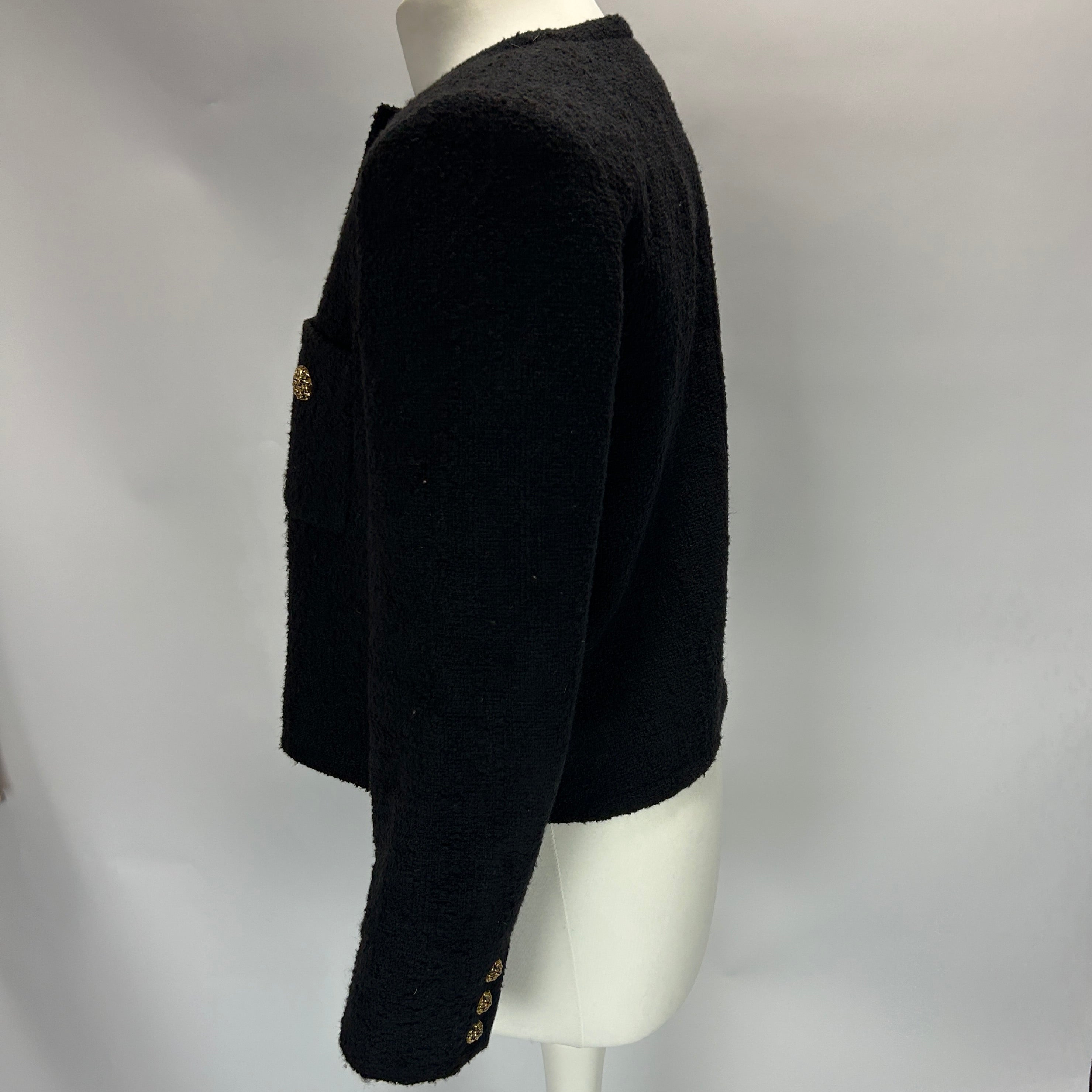 Ba&Sh Black Boucle Crop Jacket S