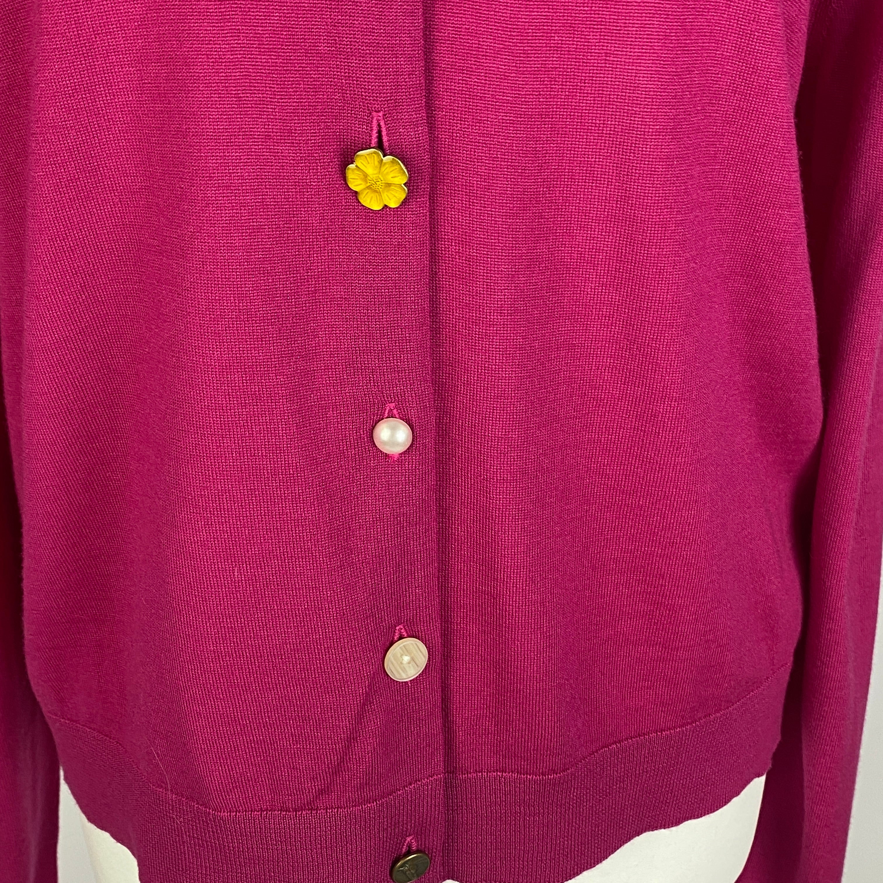 Paul Smith Fucshia Wool Feature Button Cardigan L
