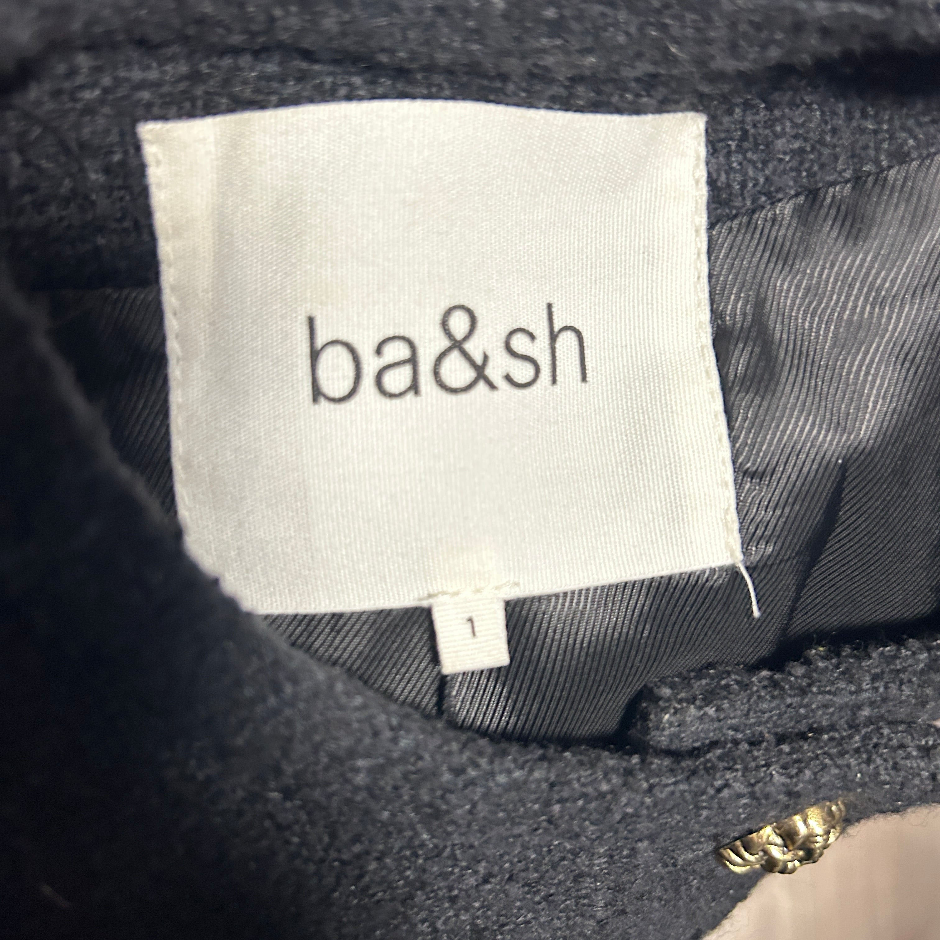 Ba&Sh Black Boucle Crop Jacket S