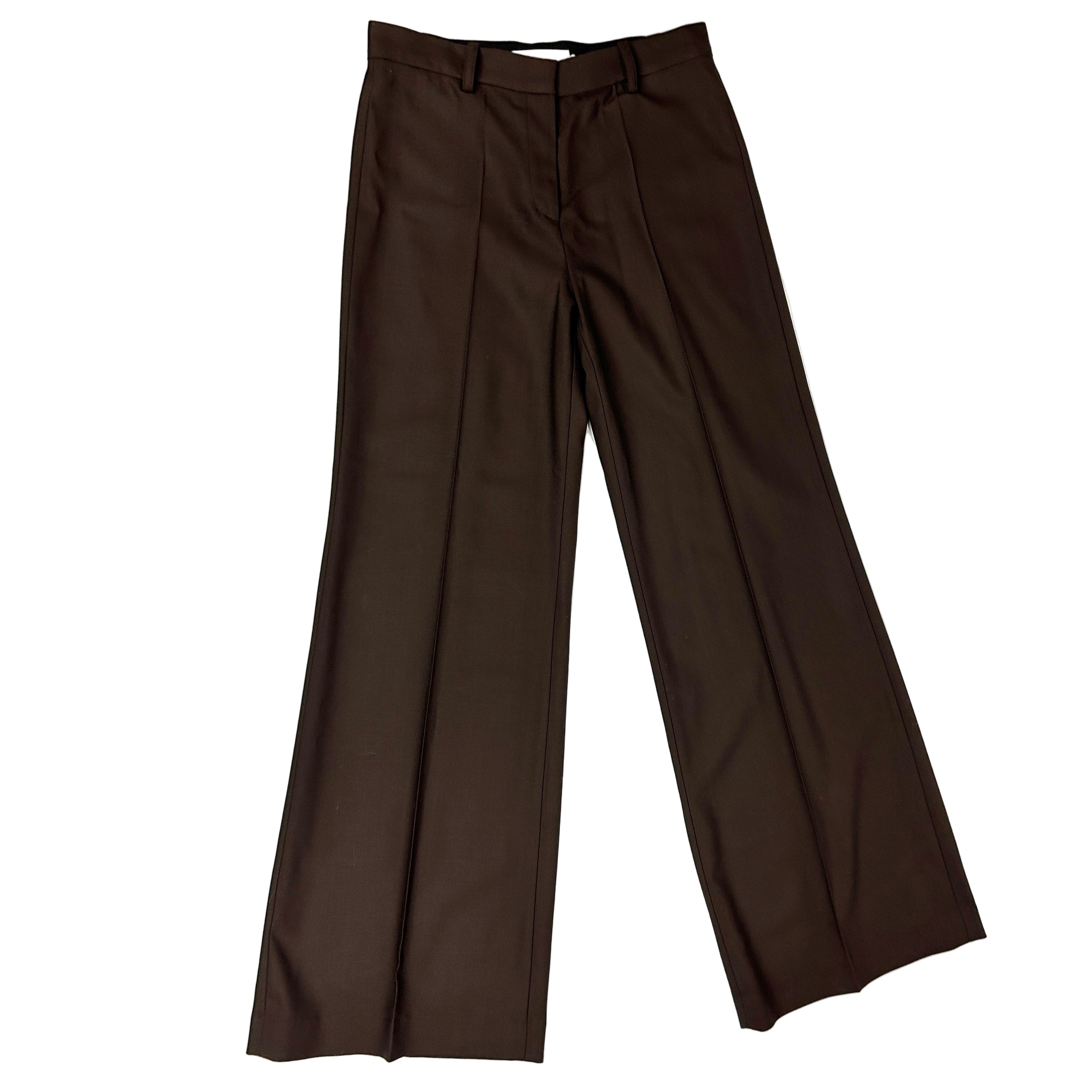 Jane Atelier New £480 Espresso Nelson Wide Leg Trousers S