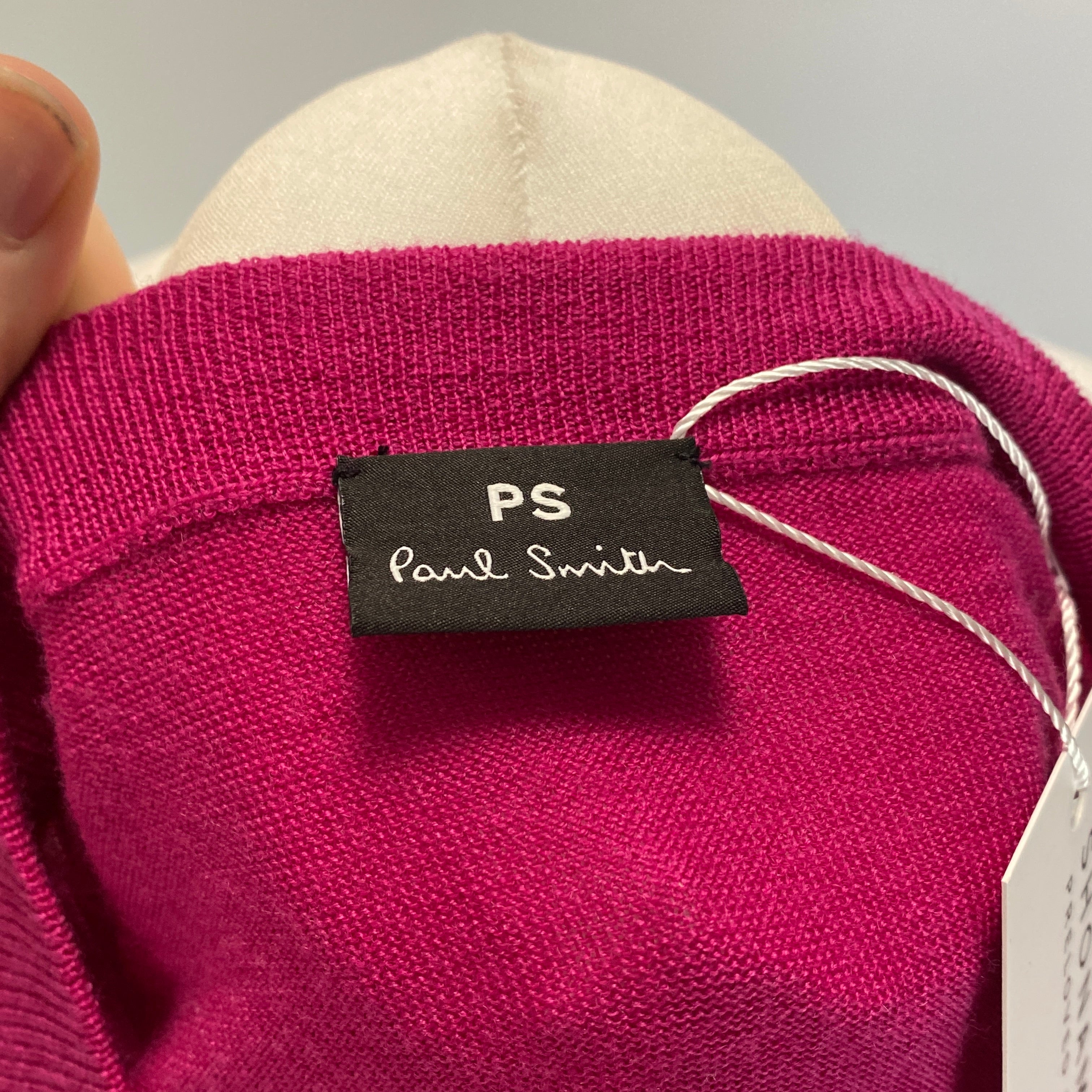 Paul Smith Fucshia Wool Feature Button Cardigan L