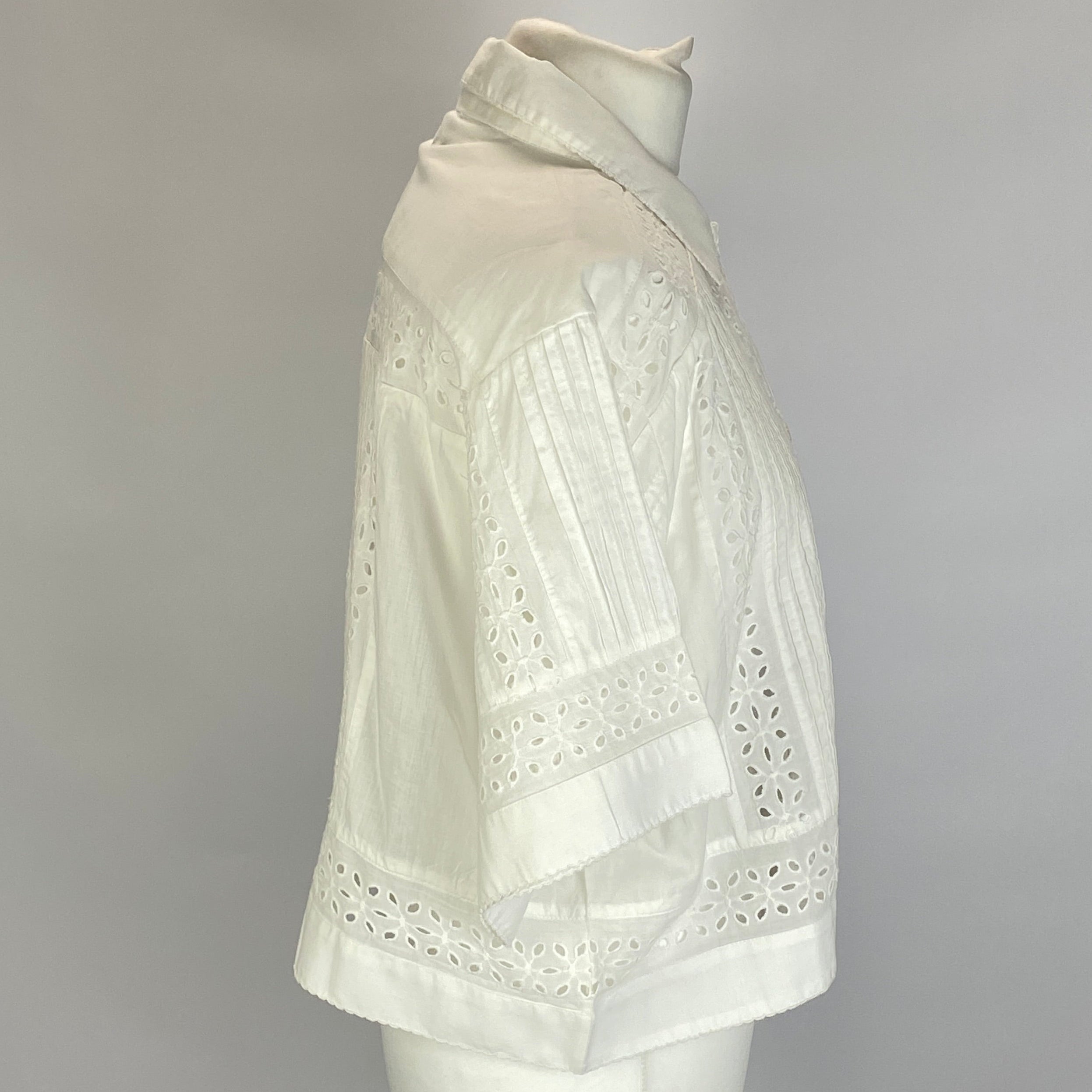 Me&Em New £195 White Cotton Voile Shirt Jacket L