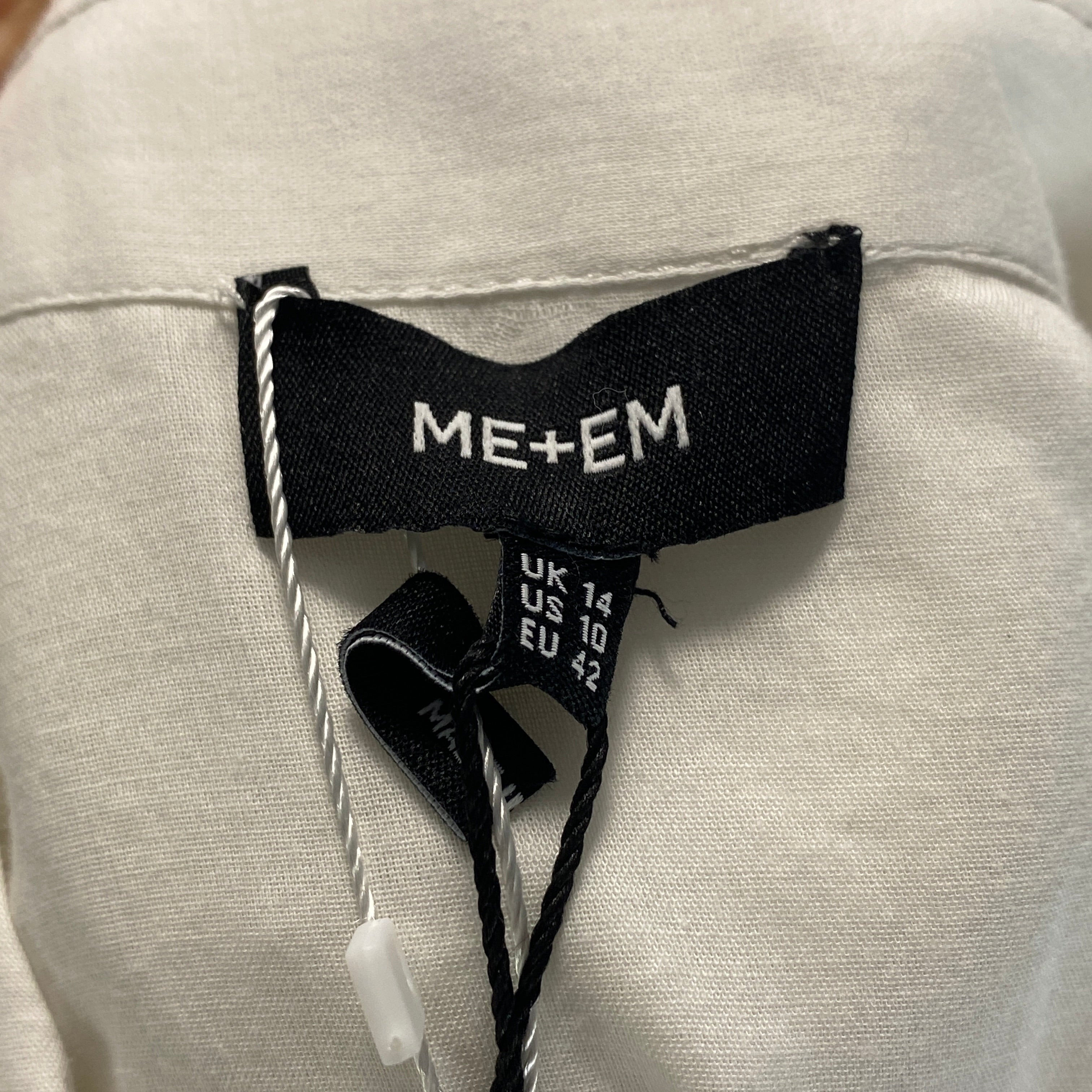 Me&Em New £195 White Cotton Voile Shirt Jacket L